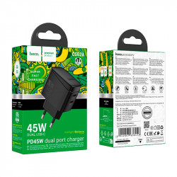 Адаптер мережевий HOCO Bright PD charger CS62A |2Type-C, 45W/3A|