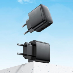 Адаптер мережевий HOCO Bright PD charger CS62A |2Type-C, 45W/3A|