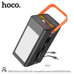 УМБ HOCO Action fully compatible power bank DB49 100000MAH |4USB/Type-C/Lightning, 22.5W/3A, PD/QC|