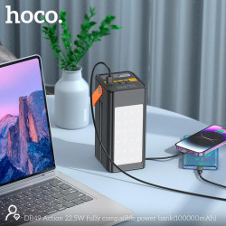УМБ HOCO Action fully compatible power bank DB49 100000MAH |4USB/Type-C/Lightning, 22.5W/3A, PD/QC|