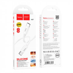 Кабель Hoco Type-C to Type-C Magic silicone PD charging data cable X87 |1m, 60W, 3A|