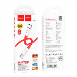 Кабель Hoco Type-C to Type-C Magic silicone PD charging data cable X87 |1m, 60W, 3A|
