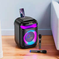 Акустика-караоке HOCO Ramon outdoor BT speaker with two wireless microphones HA13 |BT5.4, TF/USB/AUX/FM/TWS, 40W (60W Peak), 5-6h|