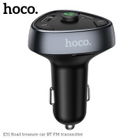 Адаптер автомобільний Hoco with Bluetooth FM Road treasure E51 |2USB/1Type-C, 18W/3A, QC/PD|