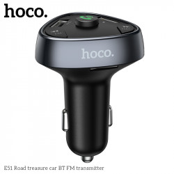 Адаптер автомобільний Hoco with Bluetooth FM Road treasure E51 |2USB/1Type-C, 18W/3A, QC/PD|