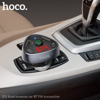 Адаптер автомобільний Hoco with Bluetooth FM Road treasure E51 |2USB/1Type-C, 18W/3A, QC/PD|