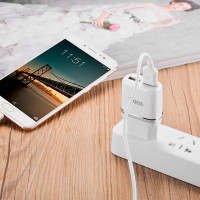 Адаптер мережевий Hoco Lightning cable C12 |2USB, 2.4А|