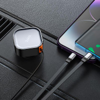 Адаптер автомобільний Hoco Clever PD30W Car charger with telescopic cable NZ13 (Type-C + iP)