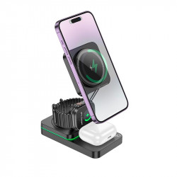 Зарядка Qi Hoco Consuelo folding 3-in-1 wireless fast charger CQ10 |15W|