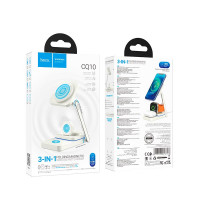 Зарядка Qi Hoco Consuelo folding 3-in-1 wireless fast charger CQ10 |15W|