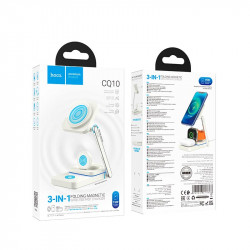 Зарядка Qi Hoco Consuelo folding 3-in-1 wireless fast charger CQ10 |15W|