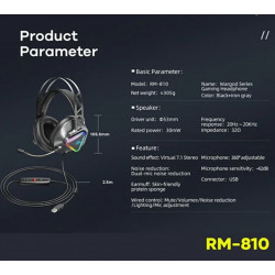 Навушники REMAX LED Wargod Series Gaming Headphone RM-810 |USB 7.1|