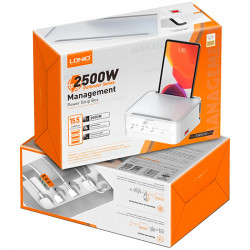 Подовжувач мережевий LDNIO Management Power Strip Box SN5310 |3USB, QC, 5 Sockets, 15.5W/10A|