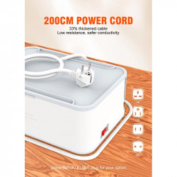 Подовжувач мережевий LDNIO Management Power Strip Box SN5310 |3USB, QC, 5 Sockets, 15.5W/10A|