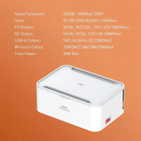 Подовжувач мережевий LDNIO Management Power Strip Box SN5310W |15W Qi/1Type-C/2USB, QC/PD, 5 Sockets, 30W/10A|