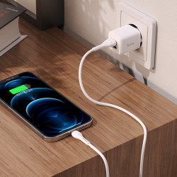 Адаптер мережевий Hoco Lightning Cable Briar dual port charger set N8 |2USB, 2.4A| (Safety Certified)