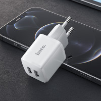 Адаптер мережевий Hoco Micro USB Cable Briar dual Port charger set N8 |2USB, 2.4A| (Safety Certified)