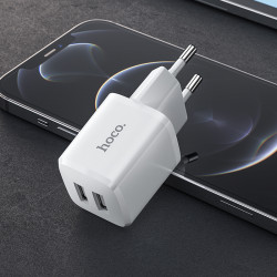Адаптер мережевий Hoco Micro USB Cable Briar dual Port charger set N8 |2USB, 2.4A| (Safety Certified)