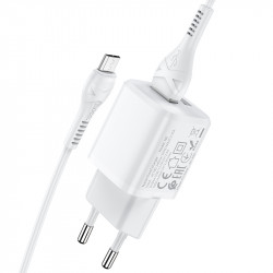 Адаптер мережевий Hoco Micro USB Cable Briar dual Port charger set N8 |2USB, 2.4A| (Safety Certified)