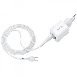 Адаптер мережевий Hoco Type-C Cable Briar dual Port charger set N8 |2USB, 2.4A| (Safety Certified)