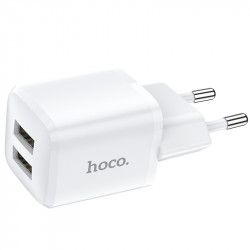Адаптер мережевий Hoco Briar dual port charger N8 |2USB, 2.4A| (Safety Certified)
