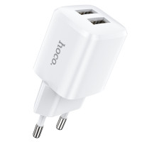 Адаптер мережевий Hoco Briar dual port charger N8 |2USB, 2.4A| (Safety Certified)