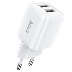 Адаптер мережевий Hoco Briar dual port charger N8 |2USB, 2.4A| (Safety Certified)