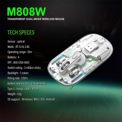 Миша MARVO Wireless Mouse M808W |2.4G/BT5.1, 1000-1600dpi|