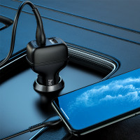 Адаптер автомобільний Hoco Lightning Cable Leader Z36 |2USB, 2.4A|