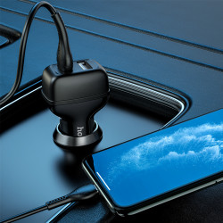 Адаптер автомобільний Hoco Lightning Cable Leader Z36 |2USB, 2.4A|