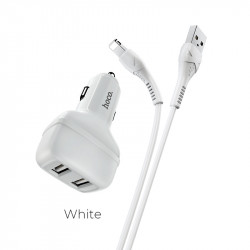 Адаптер автомобільний Hoco Lightning Cable Leader Z36 |2USB, 2.4A|