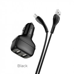 Адаптер автомобільний Hoco Micro USB Cable Leader Z36 |2USB, 2.4A|