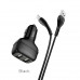Адаптер автомобільний Hoco Micro USB Cable Leader Z36 |2USB, 2.4A|