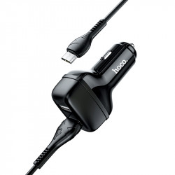 Адаптер автомобільний Hoco Micro USB Cable Leader Z36 |2USB, 2.4A|