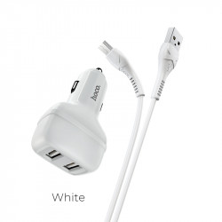 Адаптер автомобільний Hoco Micro USB Cable Leader Z36 |2USB, 2.4A|