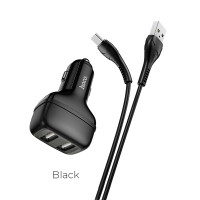Адаптер автомобільний Hoco Type-C Cable Leader Z36 |2USB, 2.4A|