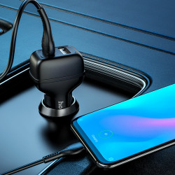 Адаптер автомобільний Hoco Type-C Cable Leader Z36 |2USB, 2.4A|