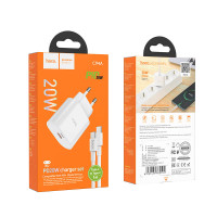 Адаптер мережевий HOCO Type-C to Type-C Cable Metro single port charger set C94A |1Type-C, 20W/3A, PD/QC|