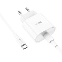 Адаптер мережевий HOCO Type-C to Type-C Cable Metro single port charger set C94A |1Type-C, 20W/3A, PD/QC|