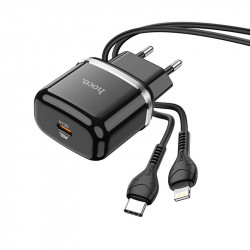 Адаптер мережевий HOCO Type-C to Lightning Cable Victorious single port charger set N24 |1Type-C, 20W/3A, PD/QC|