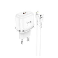 Адаптер мережевий HOCO Type-C to Lightning Cable Victorious single port charger set N24 |1Type-C, 20W/3A, PD/QC|