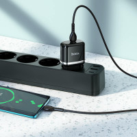 Адаптер мережевий HOCO Type-C to Type-C Cable Victorious single port charger set N24 |1Type-C, 20W/3A, PD/QC|