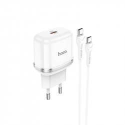 Адаптер мережевий HOCO Type-C to Type-C Cable Victorious single port charger set N24 |1Type-C, 20W/3A, PD/QC|