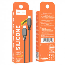 Кабель Hoco Type-C to Type-C Assistant silicone charging data cable X101 |1m, 60W/3A|