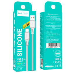 Кабель Hoco Type-C Assistant silicone charging data cable X101 |1m, 3A|