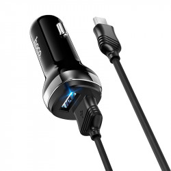 Адаптер автомобільний Hoco Micro USB Cable Superior dual port Car charger set Z40 |2USB, 2.4A|