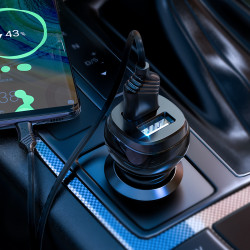 Адаптер автомобільний Hoco Micro USB Cable Superior dual port Car charger set Z40 |2USB, 2.4A|