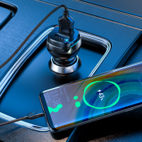 Адаптер автомобільний Hoco Micro USB Cable Superior dual port Car charger set Z40 |2USB, 2.4A|