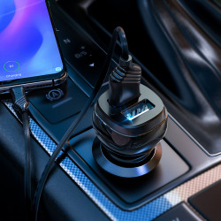 Адаптер автомобільний Hoco Type-C Cable Superior dual port Car charger set Z40 |2USB, 2.4A|