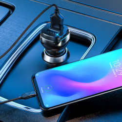 Адаптер автомобільний Hoco Type-C Cable Superior dual port Car charger set Z40 |2USB, 2.4A|